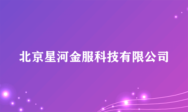 北京星河金服科技有限公司