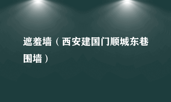 遮羞墙（西安建国门顺城东巷围墙）
