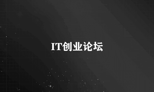 IT创业论坛
