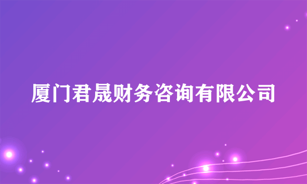 厦门君晟财务咨询有限公司