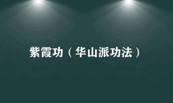 紫霞功（华山派功法）
