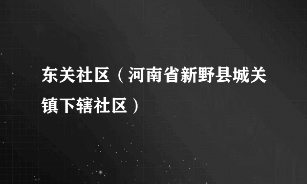 东关社区（河南省新野县城关镇下辖社区）