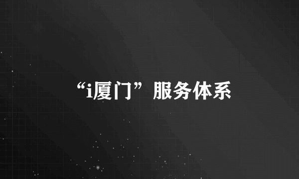 “i厦门”服务体系