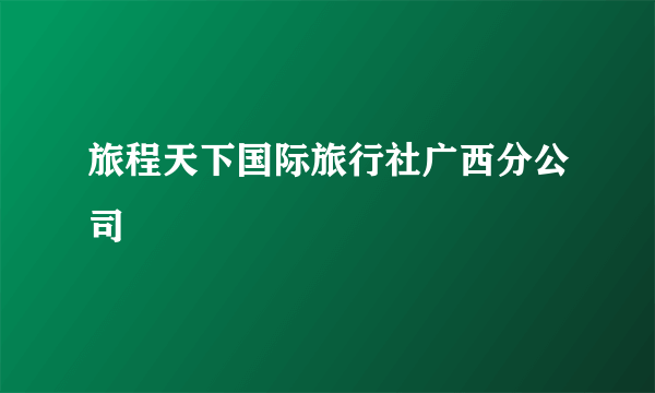 旅程天下国际旅行社广西分公司