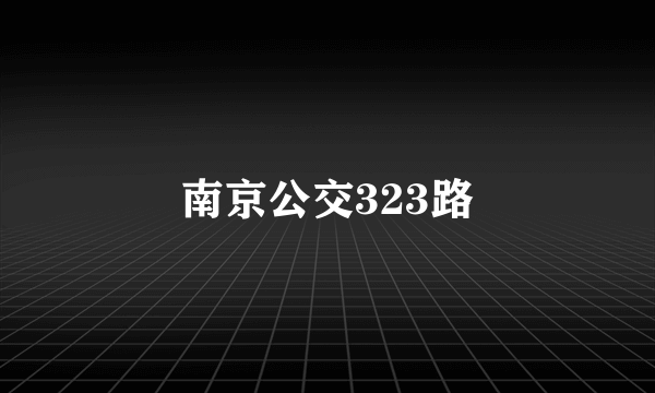 南京公交323路