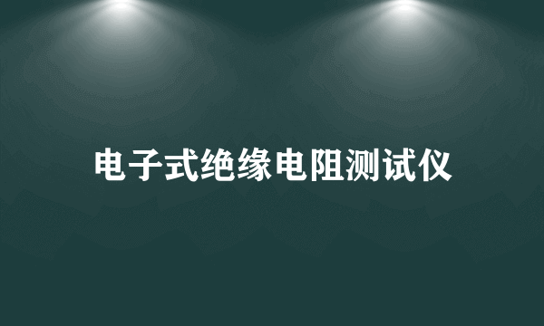 电子式绝缘电阻测试仪