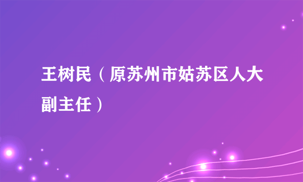 王树民（原苏州市姑苏区人大副主任）