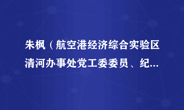 朱枫（航空港经济综合实验区清河办事处党工委委员、纪工委书记）