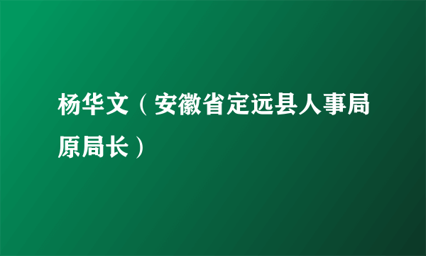 杨华文（安徽省定远县人事局原局长）
