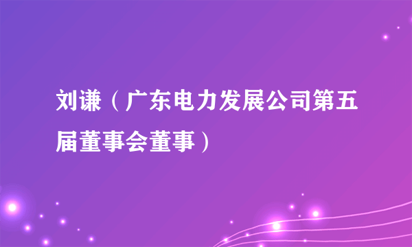 刘谦（广东电力发展公司第五届董事会董事）