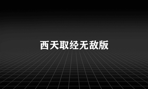 西天取经无敌版