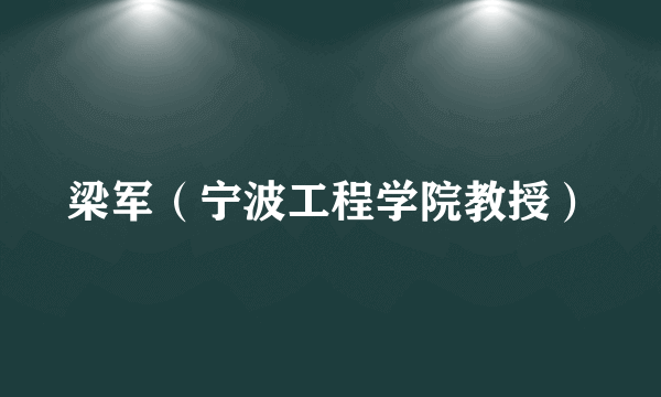 梁军（宁波工程学院教授）