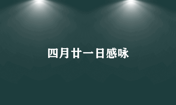 四月廿一日感咏