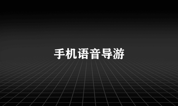 手机语音导游