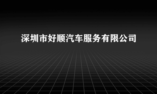 深圳市好顺汽车服务有限公司