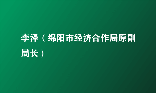 李泽（绵阳市经济合作局原副局长）