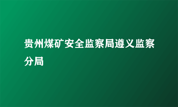 贵州煤矿安全监察局遵义监察分局