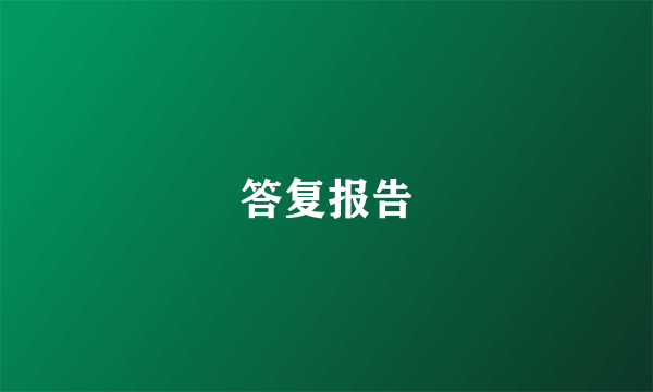答复报告