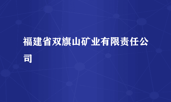 福建省双旗山矿业有限责任公司