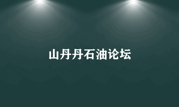 山丹丹石油论坛