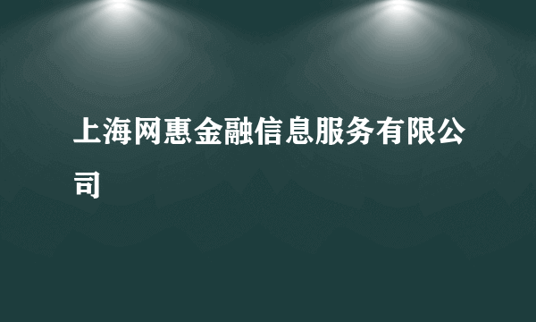 上海网惠金融信息服务有限公司
