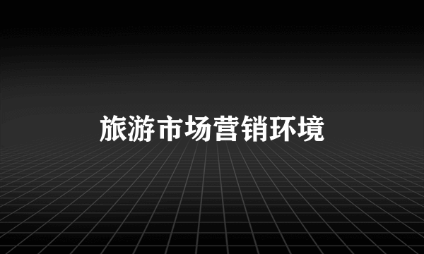 旅游市场营销环境