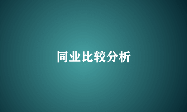 同业比较分析