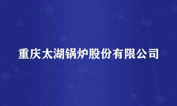 重庆太湖锅炉股份有限公司