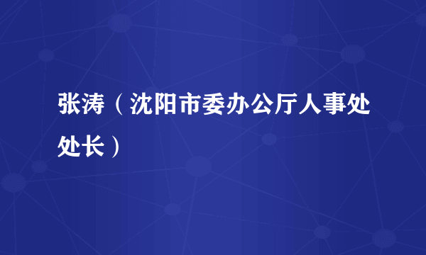 张涛（沈阳市委办公厅人事处处长）