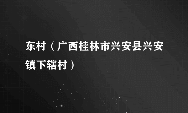 东村（广西桂林市兴安县兴安镇下辖村）