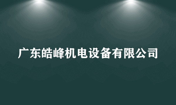 广东皓峰机电设备有限公司