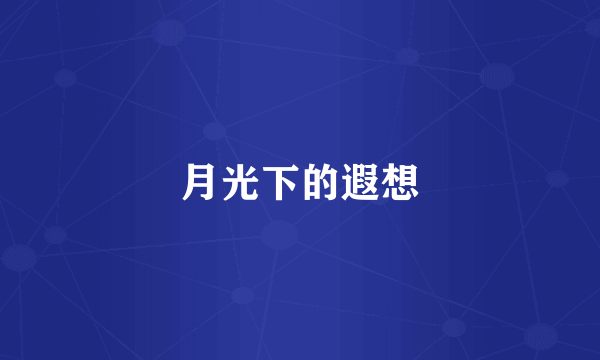 月光下的遐想