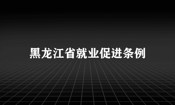 黑龙江省就业促进条例