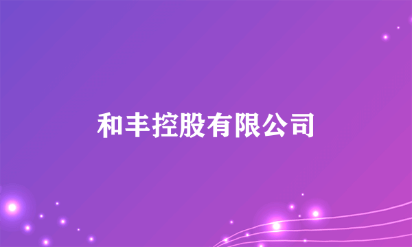 和丰控股有限公司