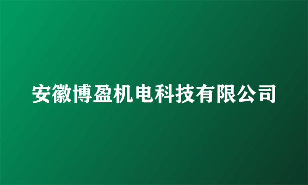 安徽博盈机电科技有限公司