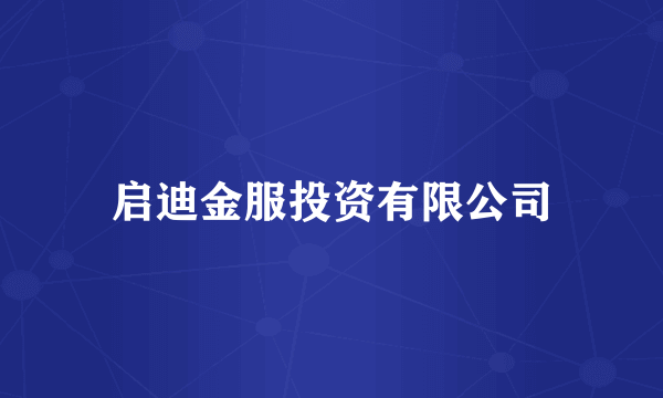 启迪金服投资有限公司