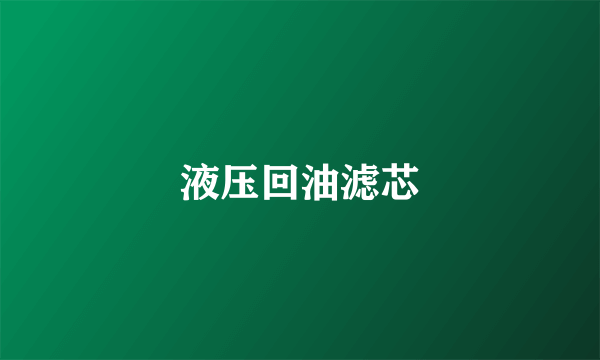 液压回油滤芯