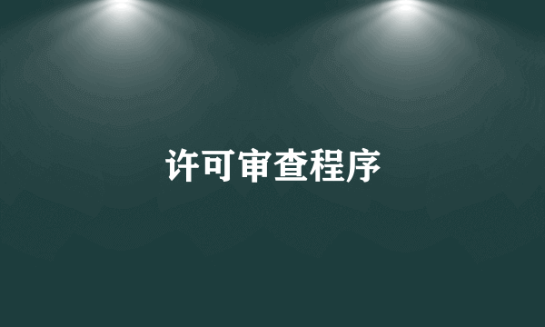 许可审查程序