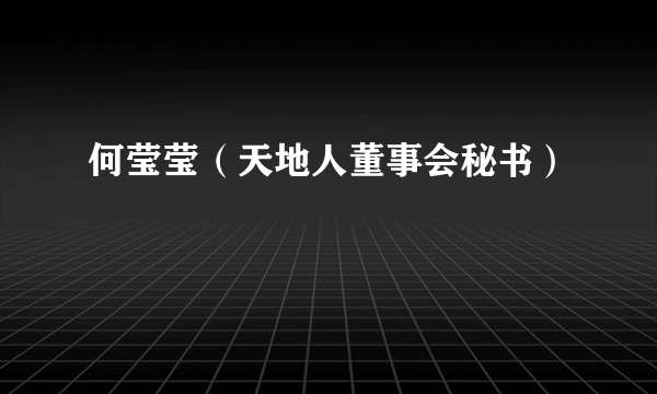 何莹莹（天地人董事会秘书）