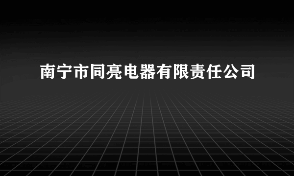 南宁市同亮电器有限责任公司