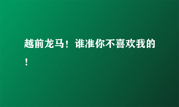 越前龙马！谁准你不喜欢我的！