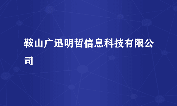 鞍山广迅明哲信息科技有限公司