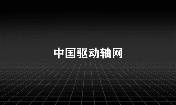 中国驱动轴网