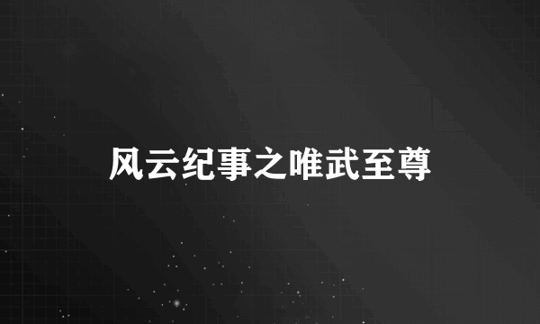 风云纪事之唯武至尊