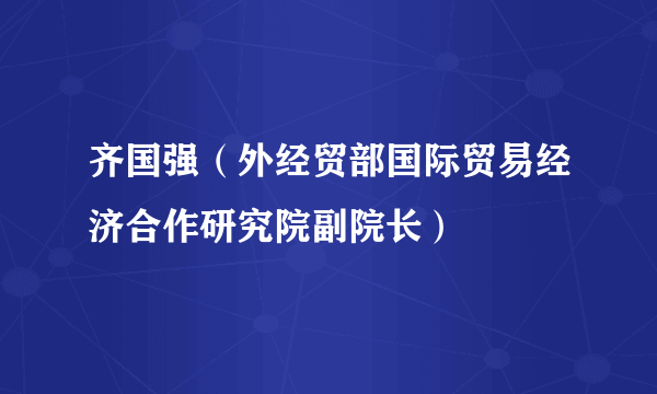齐国强（外经贸部国际贸易经济合作研究院副院长）