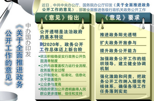 关于全面推进政务公开工作的意见