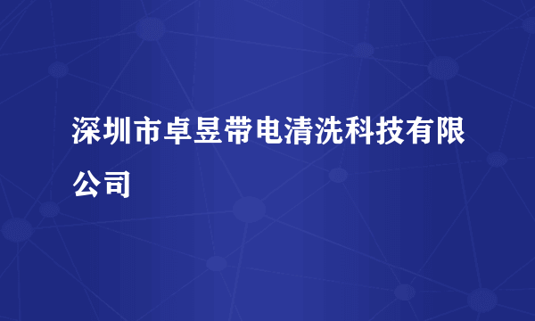 深圳市卓昱带电清洗科技有限公司