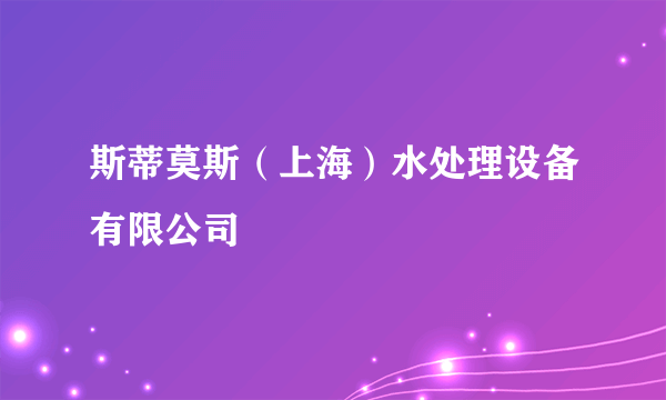 斯蒂莫斯（上海）水处理设备有限公司