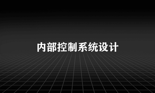 内部控制系统设计