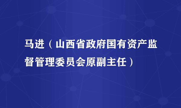 马进（山西省政府国有资产监督管理委员会原副主任）
